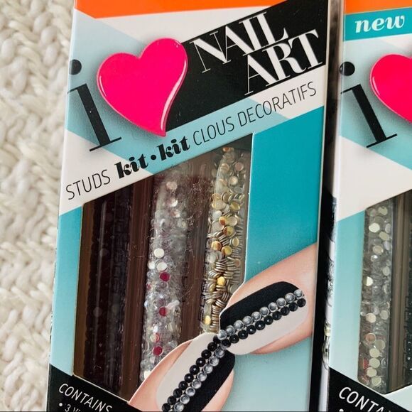 2x Nail Art Stud Kit Gold Silver - Picture 5 of 10